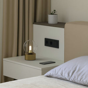 Lámpara de mesa con esfera de cristal "BASS" - G9 - Barcelona Led-Decoración