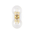 Wall sconce with double glass sphere