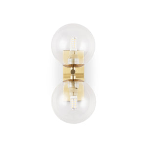 Aplique de pared con doble esfera de cristal "CANTHA" - 2 x G9 (1)