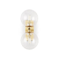 Wall sconce with double glass sphere