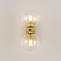 Wall sconce with double glass sphere