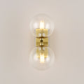 Wall sconce with double glass sphere