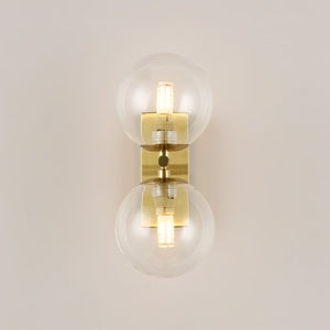 Aplique de pared con doble esfera de cristal "CANTHA" - 2 x G9 (2)