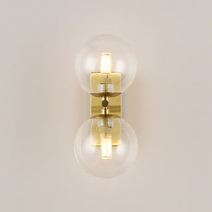 Aplique de pared con doble esfera de cristal "CANTHA" - 2 x G9 - Barcelona Led-Decoración