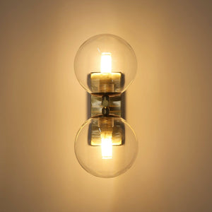 Aplique de pared con doble esfera de cristal "CANTHA" - 2 x G9 - Barcelona Led-Decoración