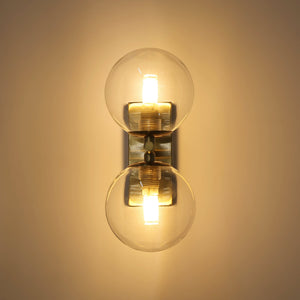 Aplique de pared con doble esfera de cristal "CANTHA" - 2 x G9 (3)