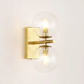 Wall sconce with double glass sphere