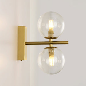 Aplique de pared con doble esfera de cristal "CANTHA" - 2 x G9 - Barcelona Led-Decoración