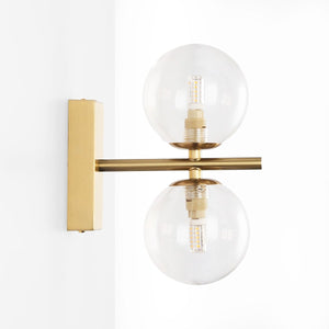 Aplique de pared con doble esfera de cristal "CANTHA" - 2 x G9 - Barcelona Led-Decoración