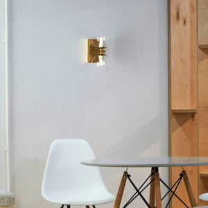 Aplique de pared con doble esfera de cristal "CANTHA" - 2 x G9 - Barcelona Led-Decoración
