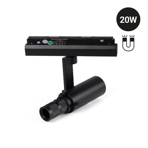Shapeable spotlight for 48V magnetic track - 20W - 20º-35º