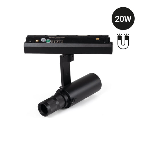 Shapeable spotlight for 48V magnetic track - 20W - 20º-35º