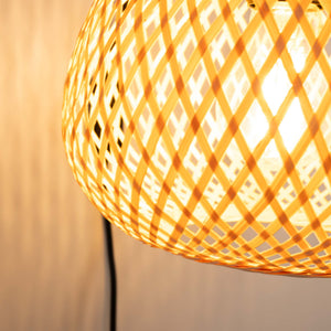 Aplique de pared de mimbre y madera "Phuket" - Con cable y enchufe - E27 (5)