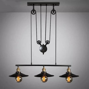 Lámpara colgante de poleas "CLOCK WORK" - 3 x E27 - Barcelona Led-Decoración