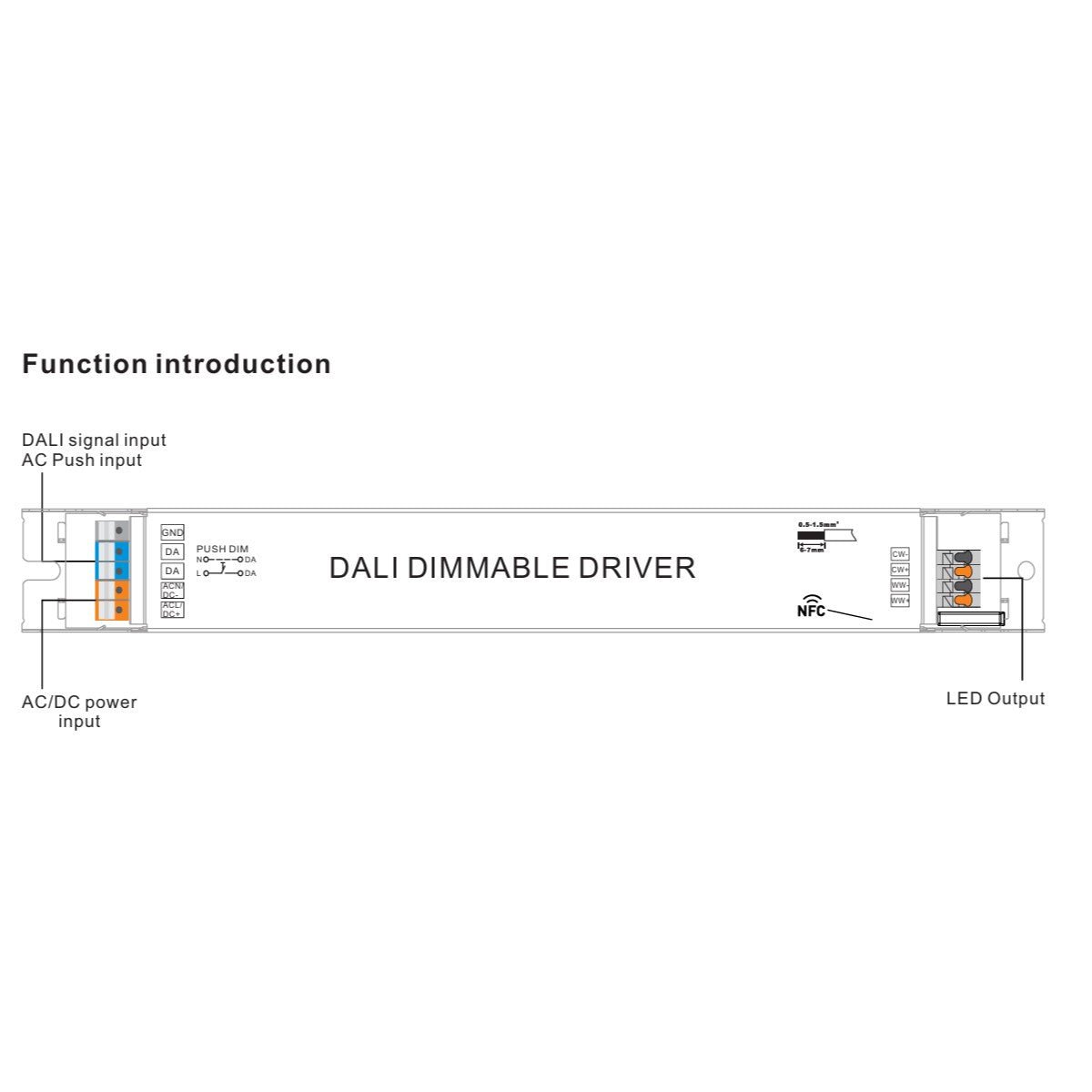 Driver regulable DALI2 DT8 - 80W - Corriente constante - Salida 10-54V DC - 1000-2000mA - NFC - Barcelona Led-