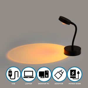 Lámpara de mesa "FLAC" 5W - Efecto atardecer - Sunset Lamp - FLEX (9)