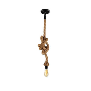 Lámpara colgante de cuerda natural de cáñamo E27 "ROPE LAMP" - Barcelona Led-Decoración