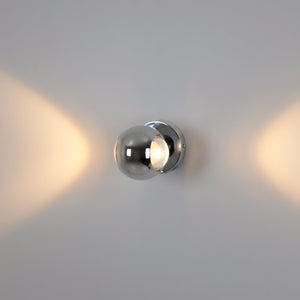 Aplique de pared LED con óptica "BOO" 9W - Cromo - Up & down - 2700K - Barcelona Led-Decoración