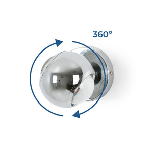 Aplique de pared LED con óptica "BOO" 9W - Cromo - Up & down - 2700K (18)