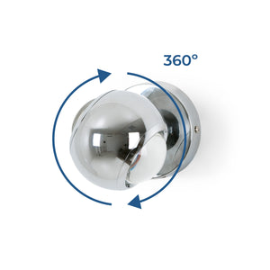 Aplique de pared LED con óptica "BOO" 9W - Cromo - Up & down - 2700K - Barcelona Led-Decoración