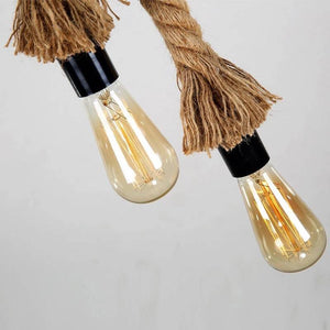 Lámpara colgante de cuerda natural de cáñamo E27 "ROPE LAMP" - Barcelona Led-Decoración