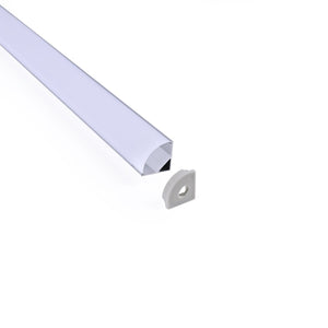 Perfil tira LED de superficie para esquinas - Con difusor - Kit completo - 15,8x15,8mm - Tira LED ≤10 mm - 1 metro - Barcelona Led-