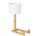 Articulated wooden table lamp