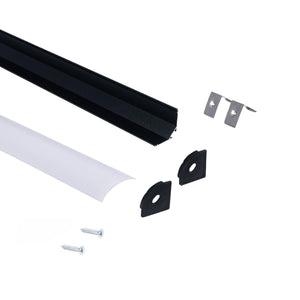 Perfil tira LED de superficie para esquinas - Con difusor - Kit completo - 20x20mm - Tira LED ≤10 mm - 1 metro (45)