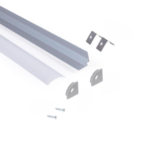 Perfil tira LED de superficie para esquinas - Con difusor - Kit completo - 20x20mm - Tira LED ≤10 mm - 1 metro (47)