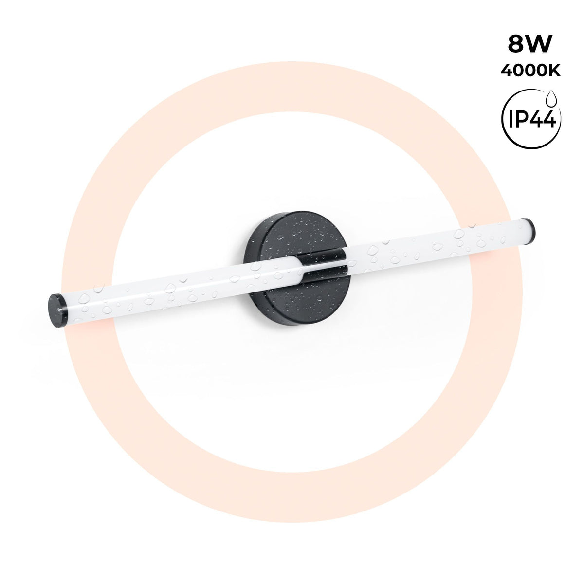 Aplique LED tubular para baño - 8W - 720lm - IP44 - 60cm