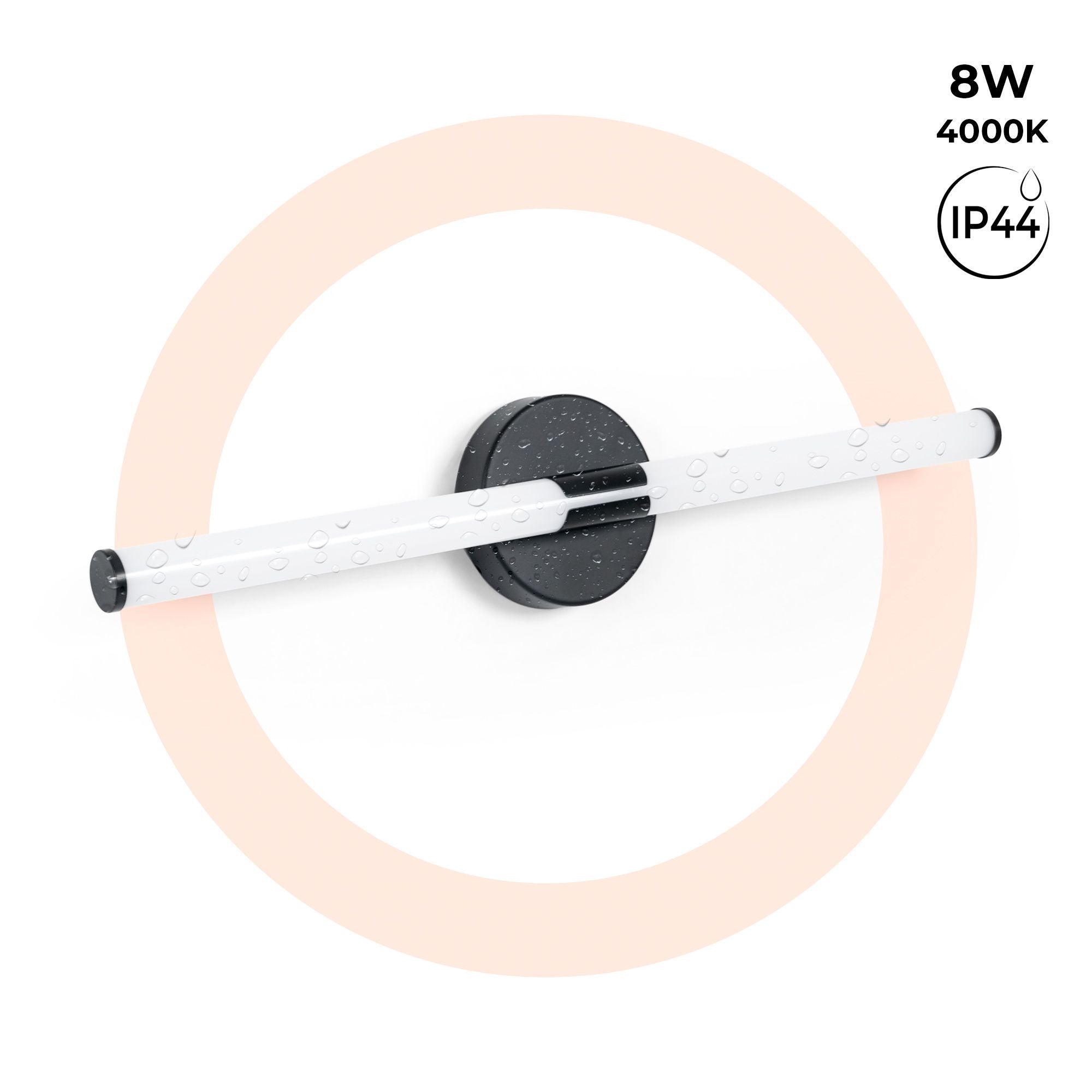 Aplique LED tubular para baño - 8W - 720lm - IP44 - 60cm