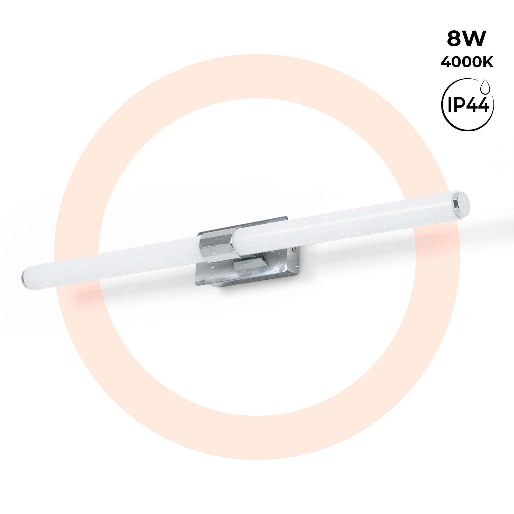 Aplique LED tubular para baño - 8W - IP44 - 60cm