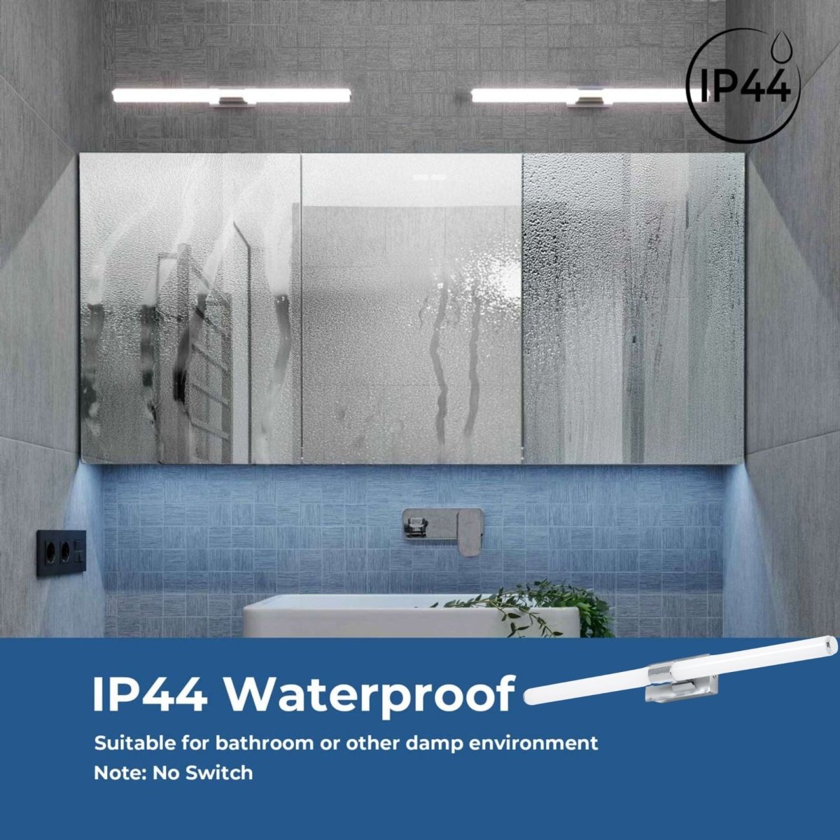 Aplique LED tubular para baño - 8W - IP44 - 60cm - Barcelona Led-
