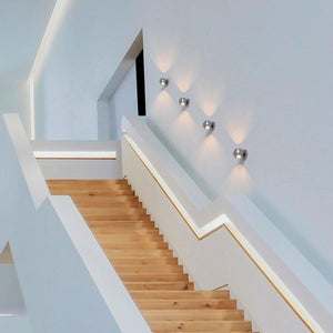 Aplique de pared LED con óptica "BOO" 9W - Cromo - Up & down - 2700K - Barcelona Led-Decoración