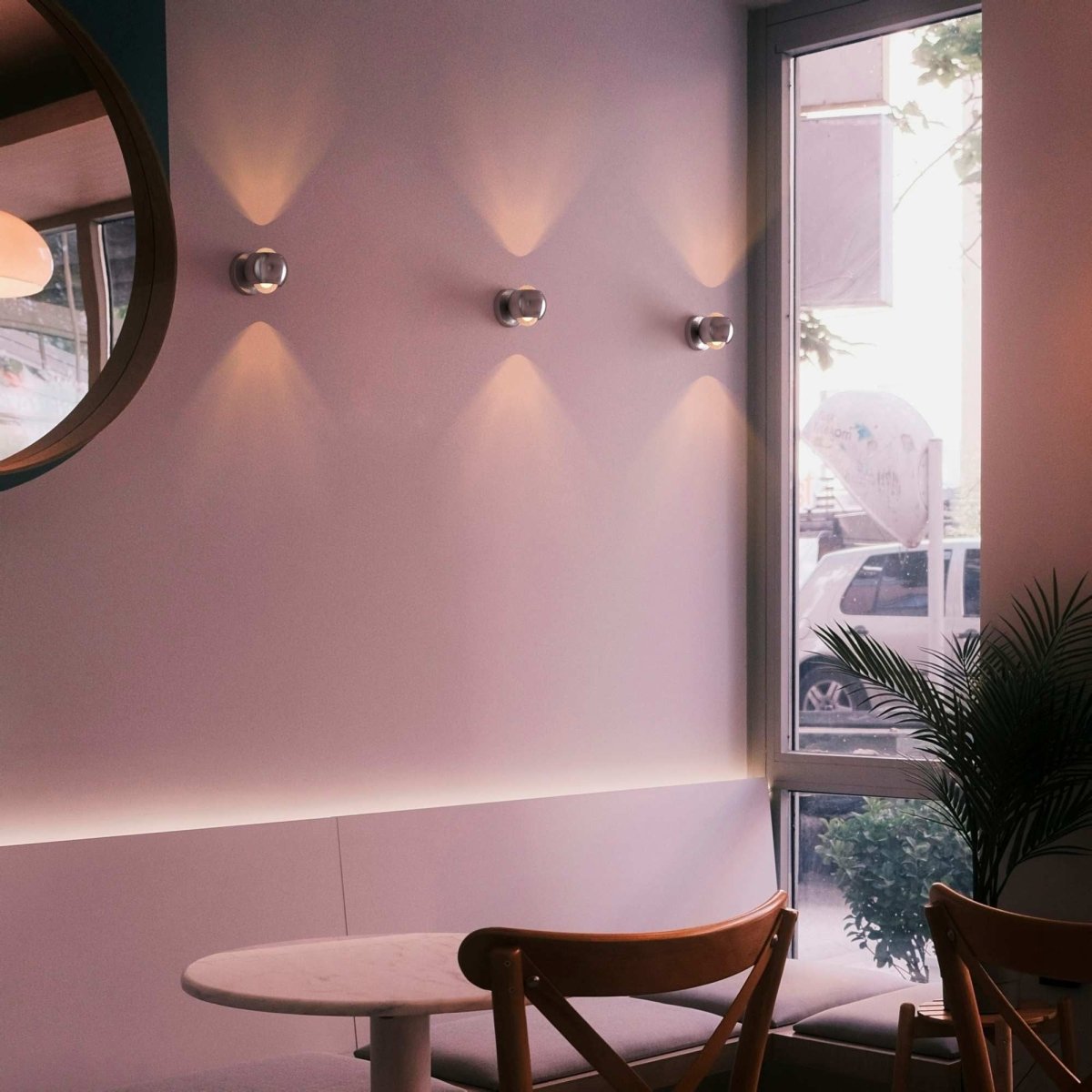 Aplique de pared LED con óptica "BOO" 9W - Cromo - Up & down - 2700K - Barcelona Led-Decoración