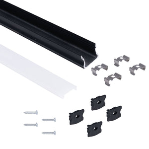 Perfil tira LED de superficie con difusor - Kit completo - 17,6x14,5mm - Tira LED ≤ 12 mm - 2 metros (41)