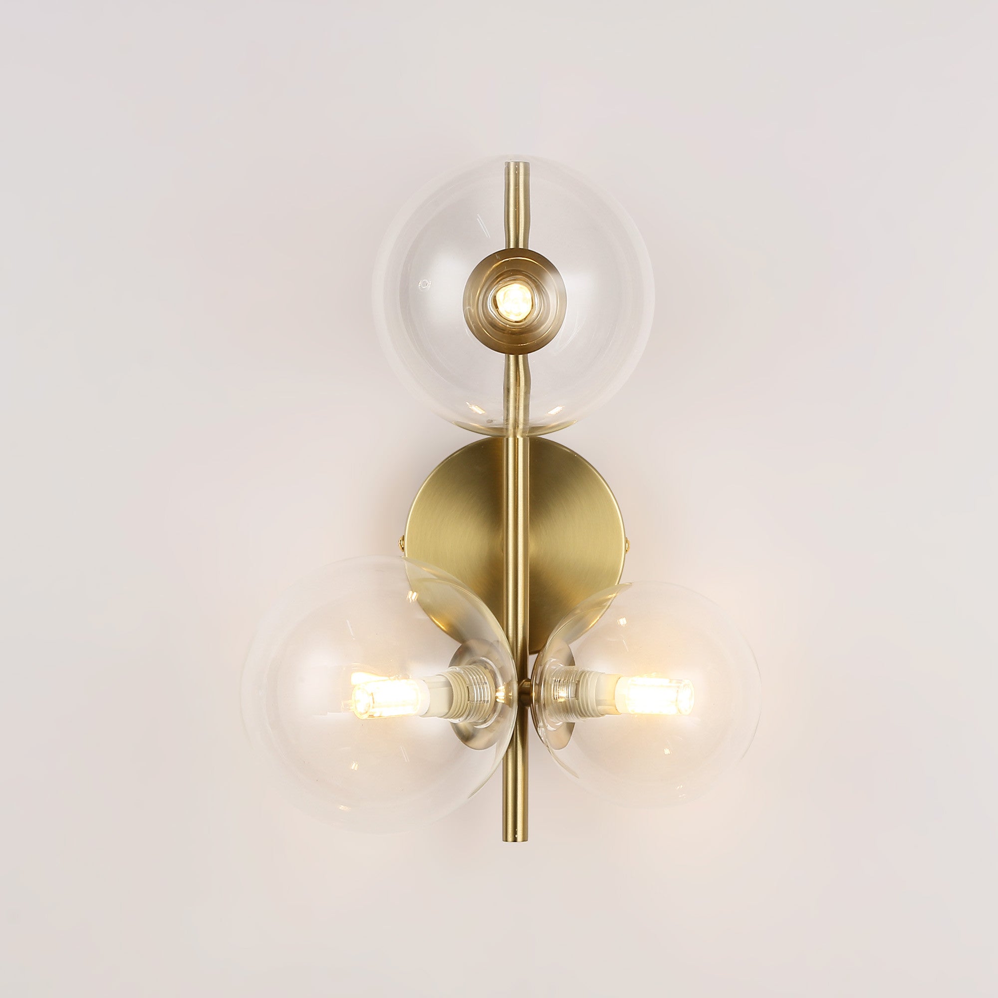 Aplique de pared con esferas de cristal "CATY" - 3 x G9