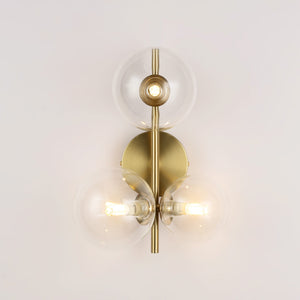 Aplique de pared con esferas de cristal "CATY" - 3 x G9
