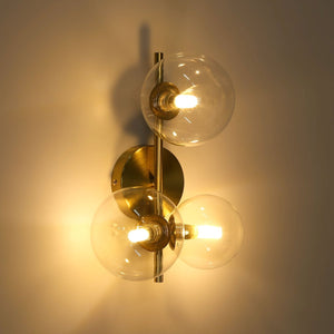 Aplique de pared con esferas de cristal "CATY" - 3 x G9 - Barcelona Led-Decoración