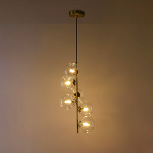 Lámpara colgante con esferas de cristal "ROMEE" - 6 x G9 - Barcelona Led-Decoración