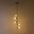 Pendant lamp with crystal spheres