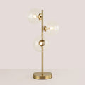 Table lamp with crystal spheres