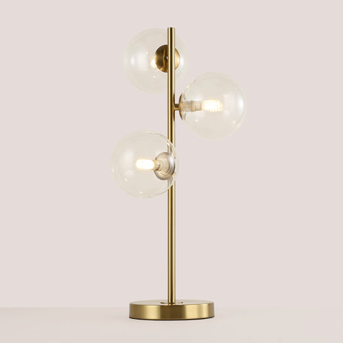 Table lamp with crystal spheres