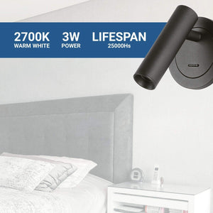 Aplique empotrable para lectura "MILSA" - 3W - 2700K - CRI 85 - Barcelona Led-Decoración