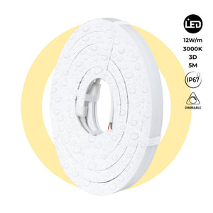 Neón LED flexible 3D 24V DC - 16x16mm - 5 metros - Kit completo - 12W/m - IP67 - Curvatura vertical y horizontal (34)