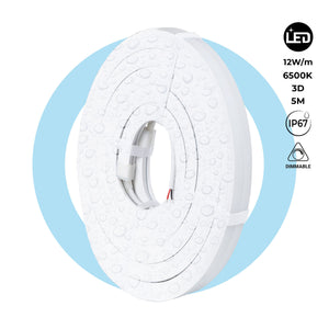 Neón LED flexible 3D 24V DC - 16x16mm - 5 metros - Kit completo - 12W/m - IP67 - Curvatura vertical y horizontal (35)