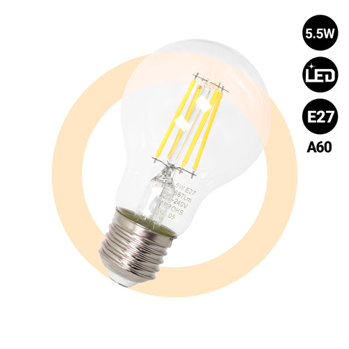 Bombilla LED filamento E27 A60 - 5,5W