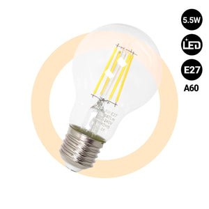 Bombilla LED filamento E27 A60 - 5,5W - Barcelona Led-