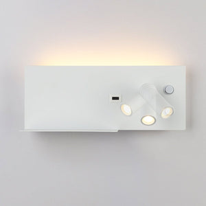 Aplique de pared para lectura con puerto USB "Kerta" - Iluminación doble - 3W+7W - Barcelona Led-Decoración