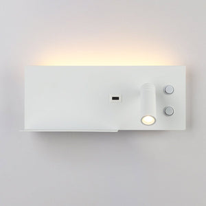 Aplique de pared para lectura con puerto USB "Kerta" - Iluminación doble - 3W+7W - Barcelona Led-Decoración